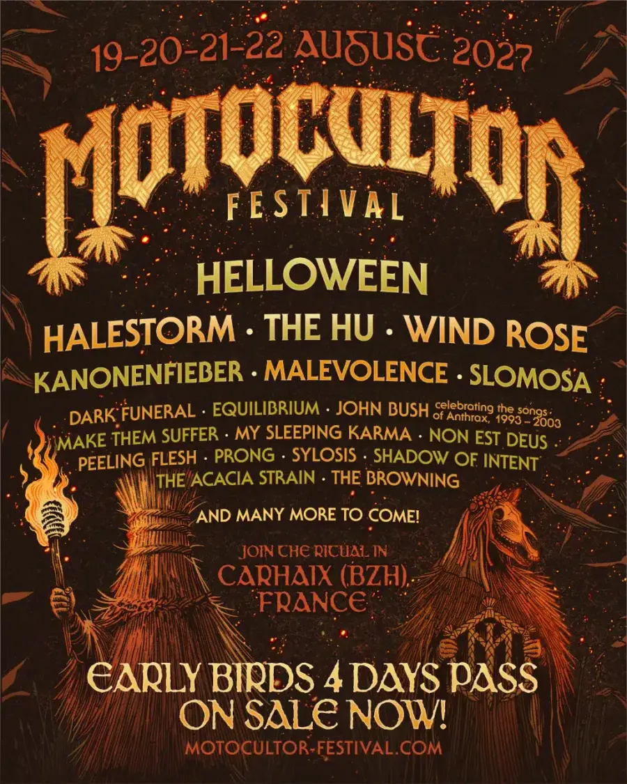 Affiche du Motocultor Festival 2027, Du jeudi 19 au dimanche 22 août 2027